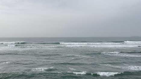 atlantic ocean view waves coastline wavy sea water cloudy sky portugal