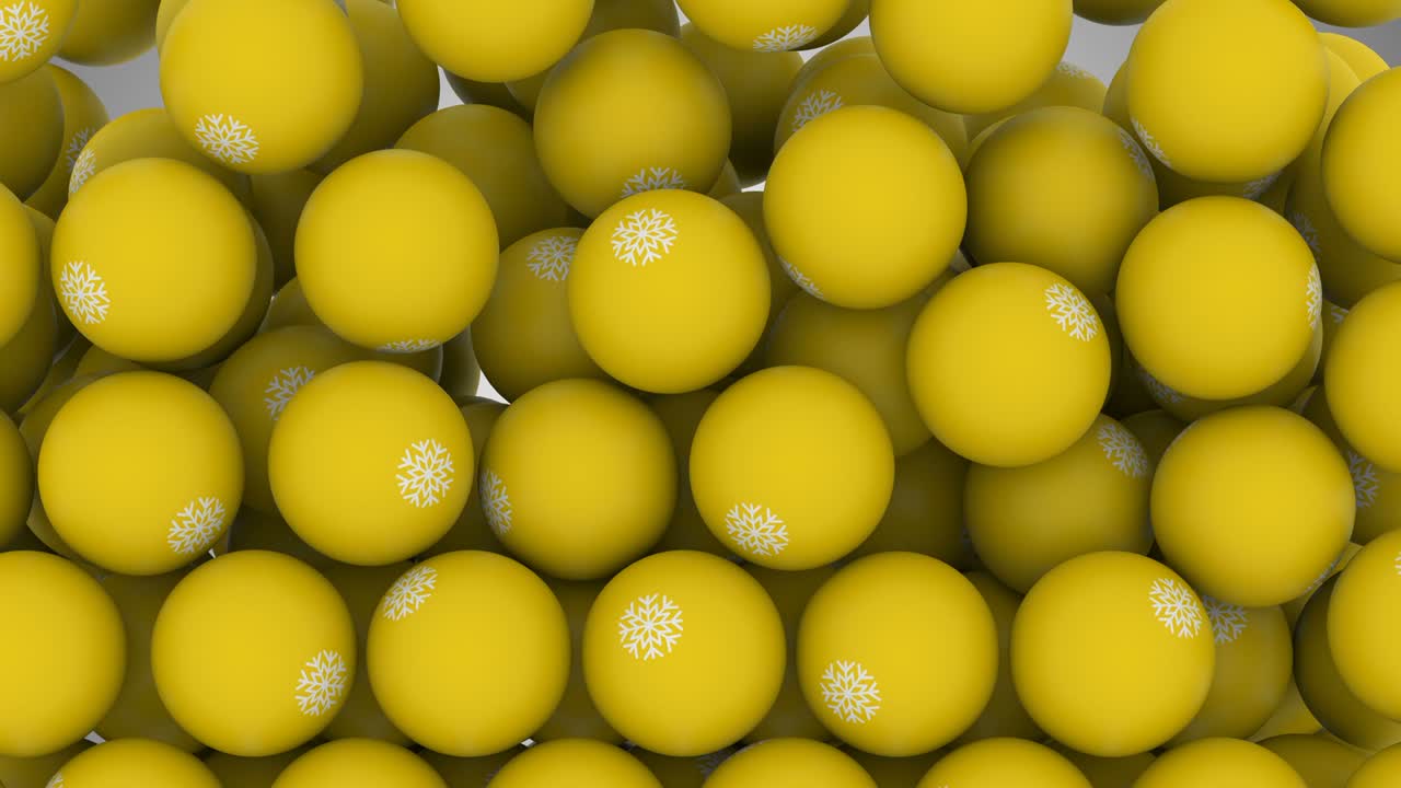 Loop Animation Falling Balls with Snowflake Sign