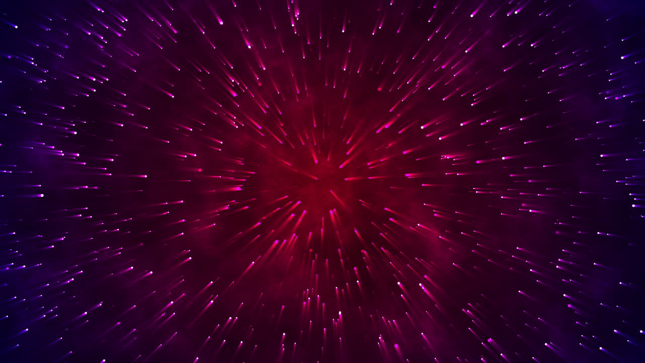 Dynamic Abstract Background of Glowing Pink and Purple Particles