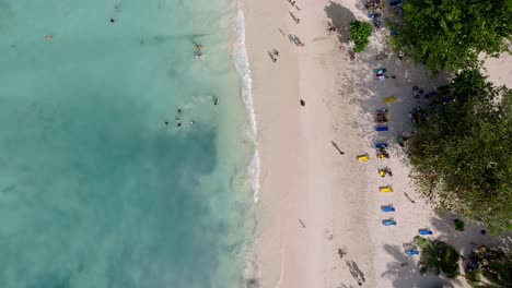 aerial shot of beautiful la playita beach in las galeras on the samaná, dominican republic_top view