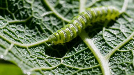 oruga en una hoja