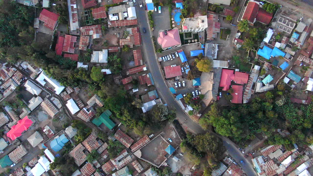 Premium stock video - Aerial view of a rural village in tanzania, top ...