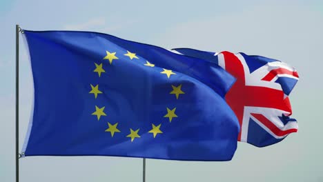 gran bandera europea en el primer plano
