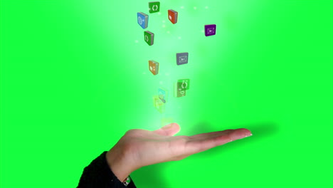 presentación manual de los iconos de las aplicaciones informáticas