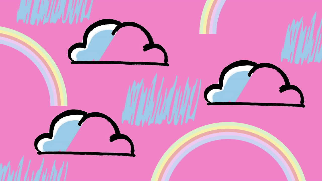 compuesto digital de nubes y arco iris