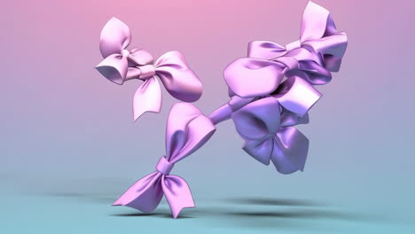 floating purple ribbons on a pastel gradient