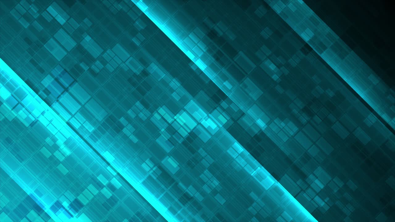 Sfondo animato geometrico astratto futuristico blu brillante e luminoso