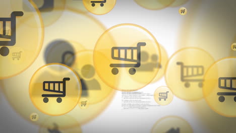 animación de iconos de medios sobre el procesamiento de datos