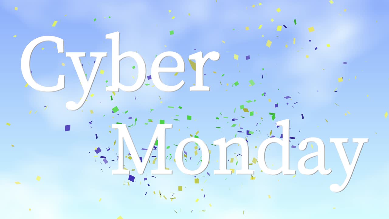 사이버 월요일 판매 이벤트 텍스트 애니메이션 모션 그래픽