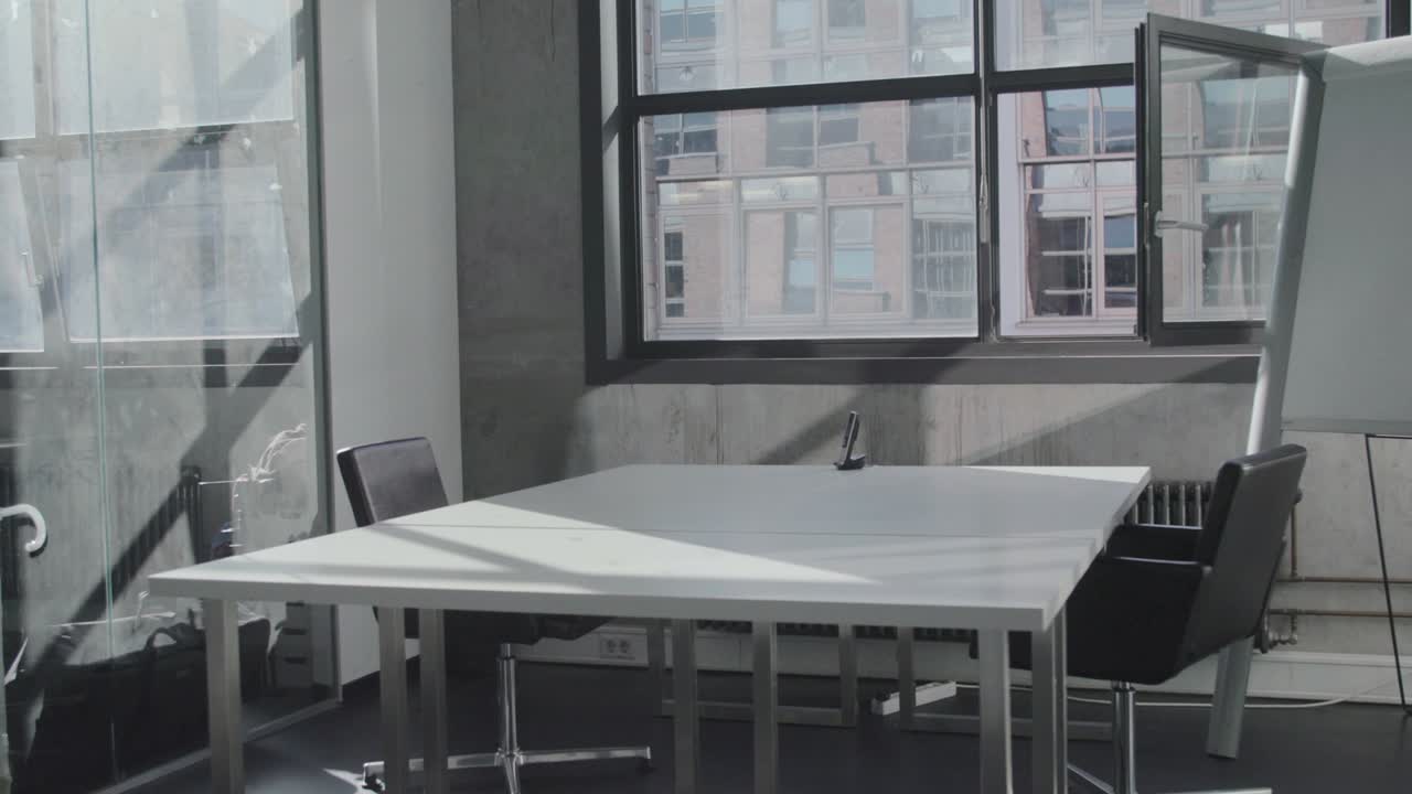 Empty Office with Glass Partition