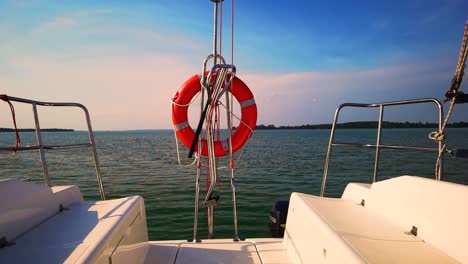 sailing boat in the sea during awesome sunset