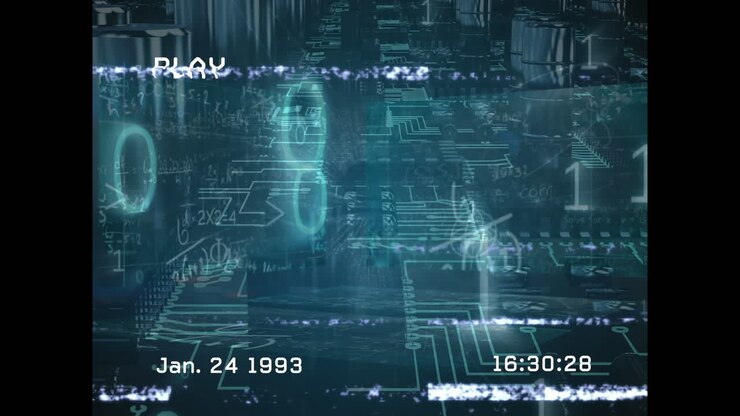 Animation of interference and data processing over computer circuit board