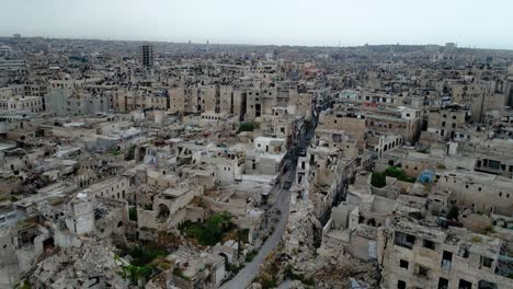 aerial view of buildings of aleppo in syria 10 years after the civil war 4k