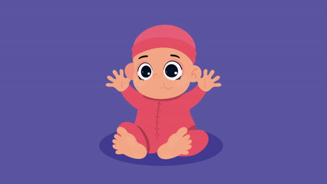 cute little baby boy happy animation
