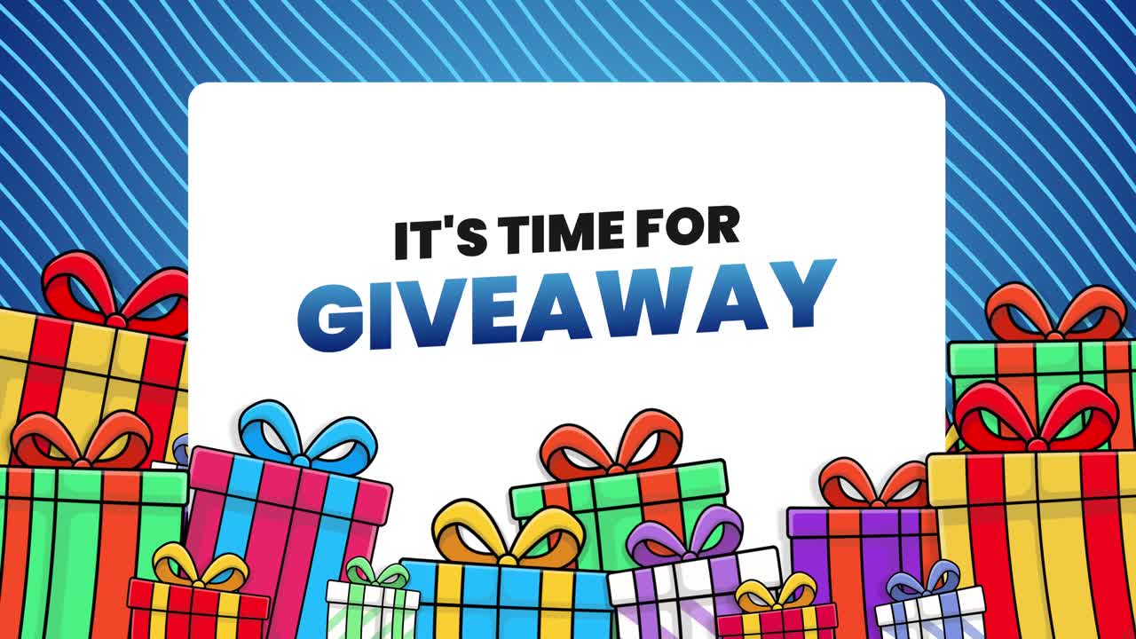 It's Time for Giveaway Announcement with Colorful Gift Boxes