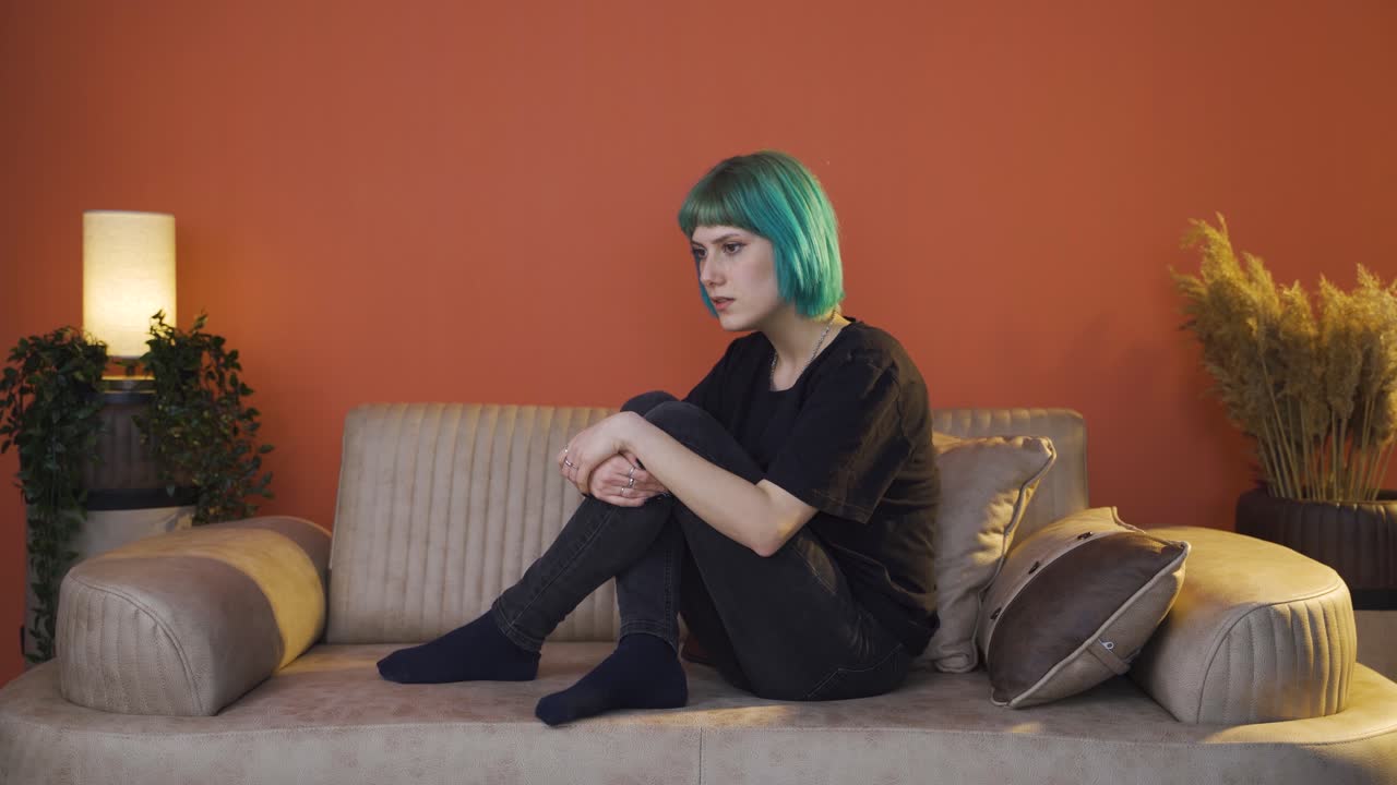 Psychologically disturbed thoughtful nervous.