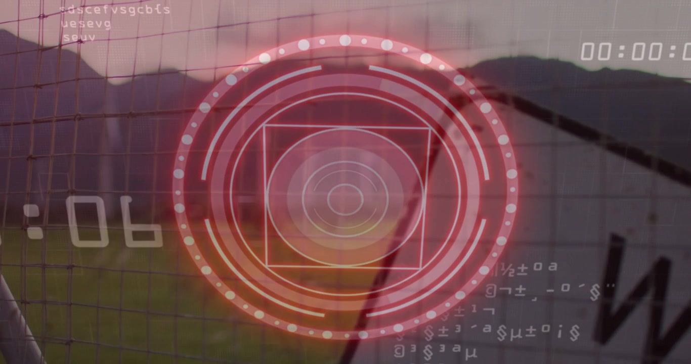 Il contatore sinistro raggiunge :00, un reticolo rosso appare sulla griglia, ruota e pulsa, mostrando i dati target.