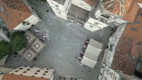 top down aerial view of kotor cathedral