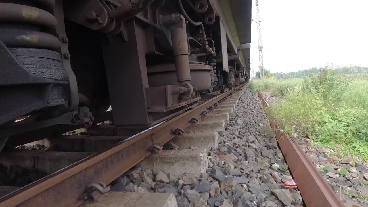 The train is running on the line