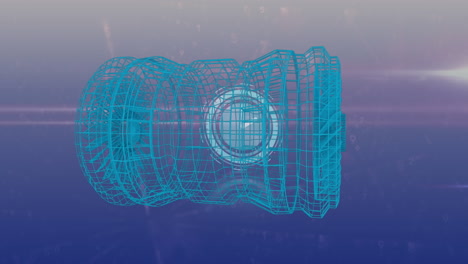 animación del procesamiento de datos en el motor y el reloj