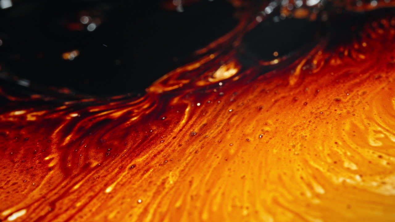 Abstract Macro Photography of Liquid Art with Bubbles and Swirls