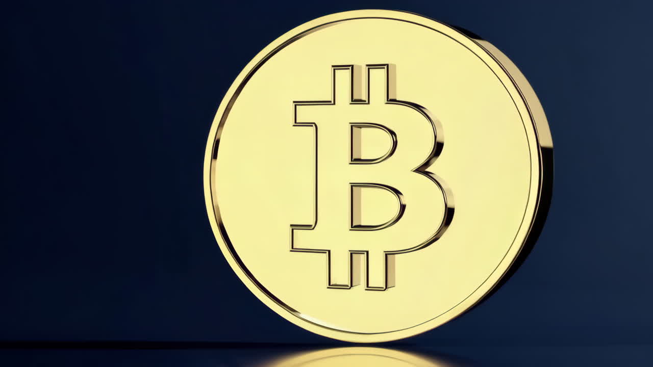 Golden and Black Bitcoin Coin