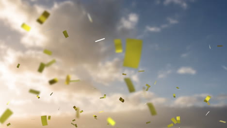 e nuvens com céu de confete
