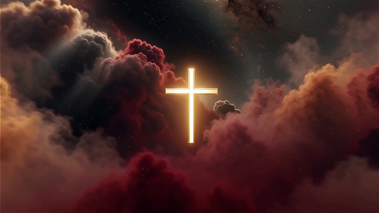 Christian Cross Heavenly Light Worship Background