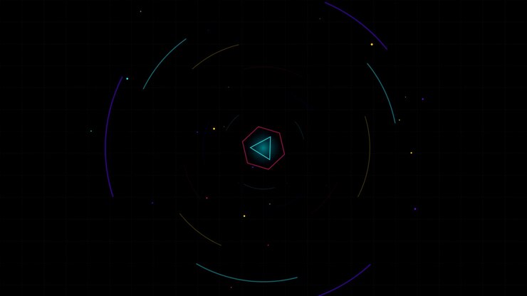 Abstract Motion Graphics with Rotating Geometric Shapes and Particles