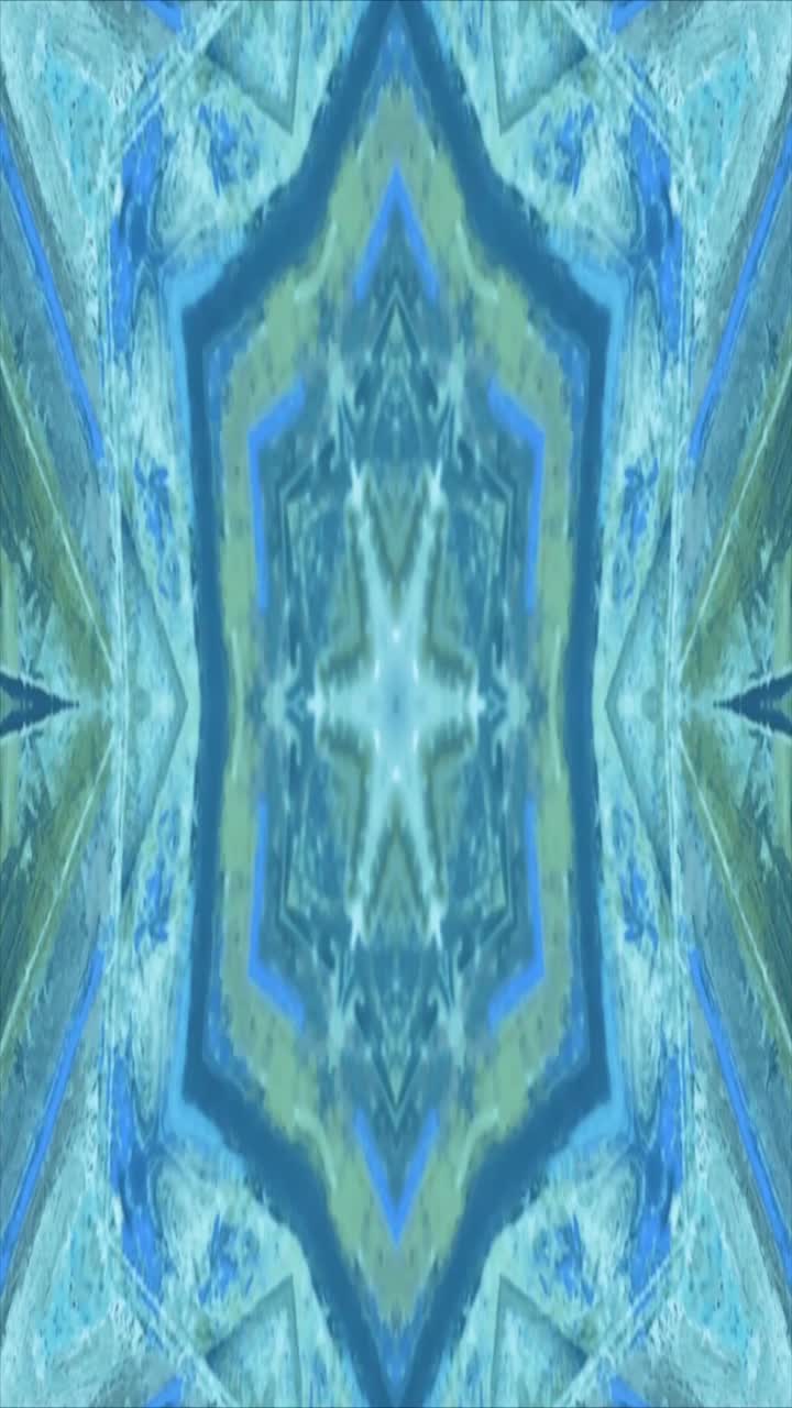 Fondo de patrón caleidoscópico abstracto azul y verde