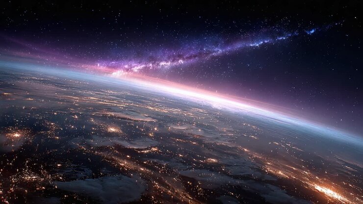 Una vista affascinante della Terra e del cosmo: immagini straordinarie che mostrano la bellezza del nostro pianeta sullo sfondo di stelle e della Via Lattea