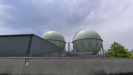 gas tank in japan, tokyo landscape 2022