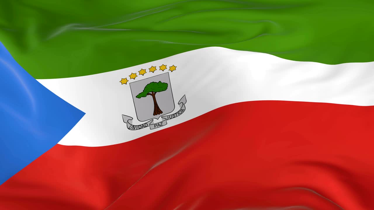 agitando una bandera en bucle como fondo guinea ecuatorial