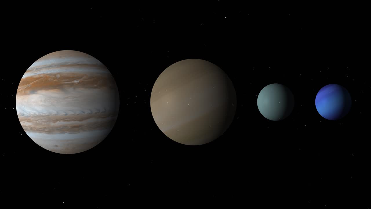gira animada de los planetas que orbitan alrededor del sol