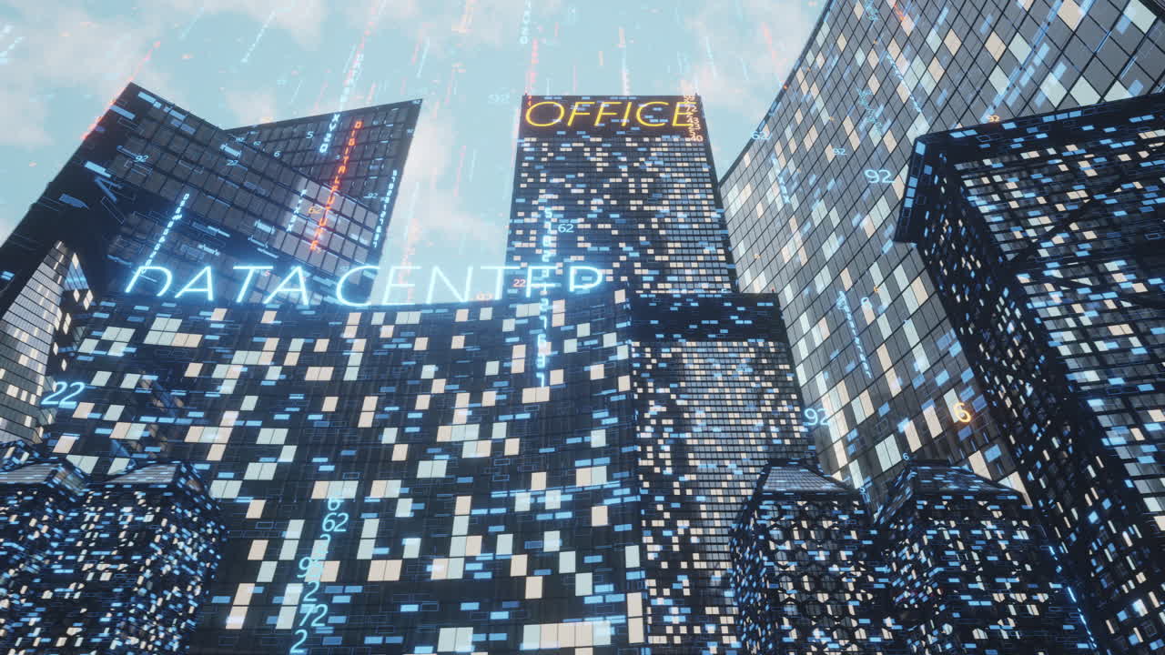 Futuristic Data Center and Office Buildings