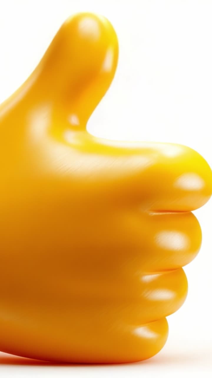 A Vibrant Yellow Thumbs Up Emoji Icon Symbolizing Positivity, Approval, and Encouragement in a Bright, Cheerful Style for Various Digital Communications and Moods