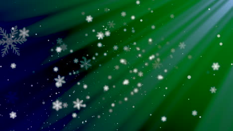 white snowflakes and abstract bokeh particles falling