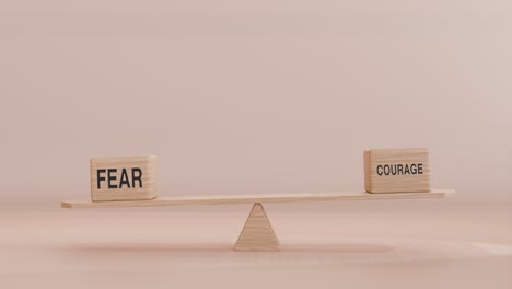 fear and courage balancing on seesaw
