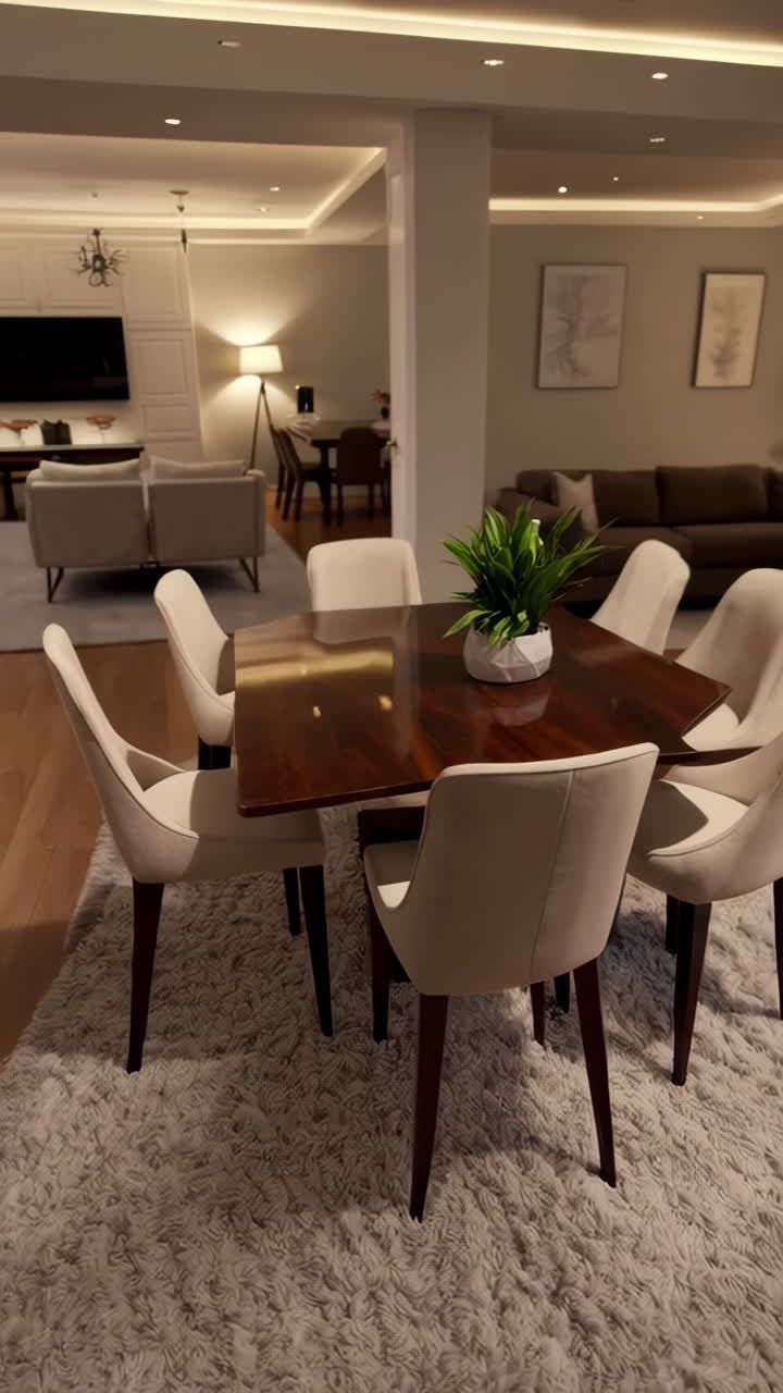 Elegant open-plan living and dining space