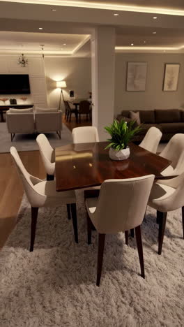 elegant open-plan living and dining space