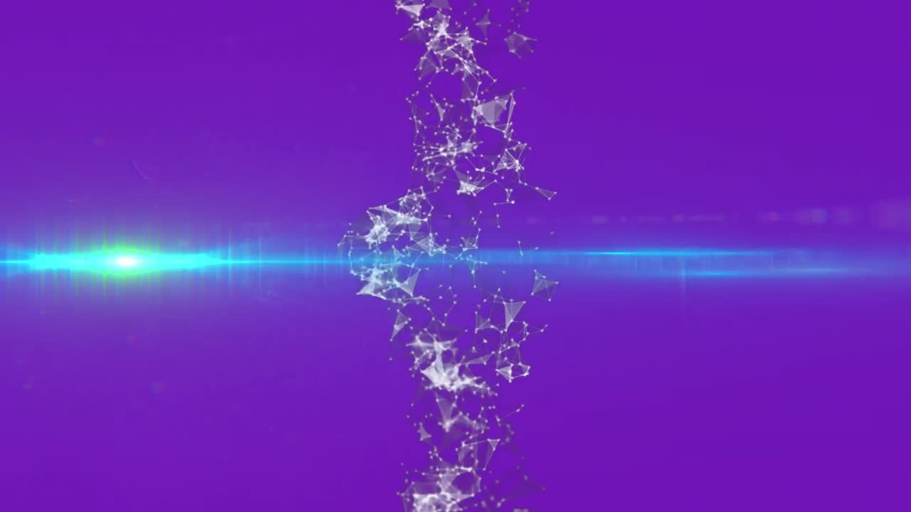 animación de puntos de luz sobre la cadena de adn