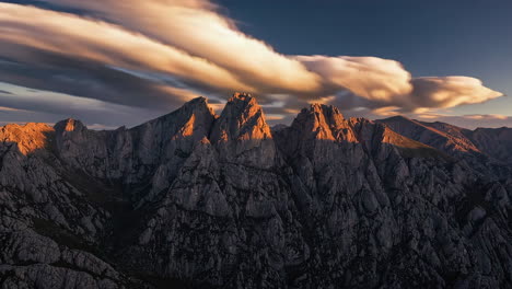 mountain peaks at sunset
