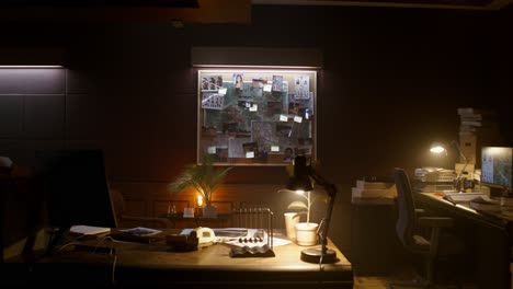 detective's office at night