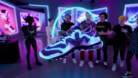 futuristic shoe exhibition