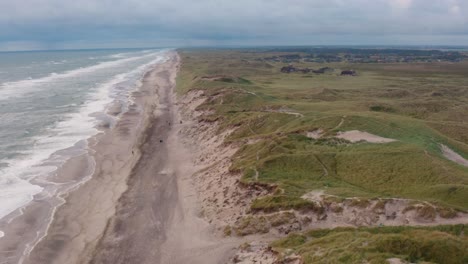 aerial footage of the ocean in denmark at the western coast