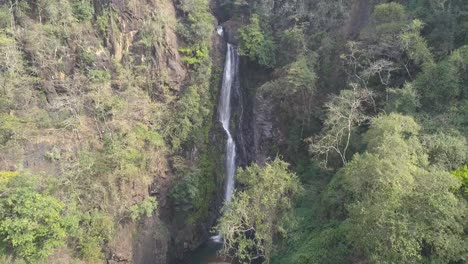 arroyos que fluyen de la cascada de mainapi en el santuario de vida silvestre de cotigao, taluka de netravali en el sur de goa, india