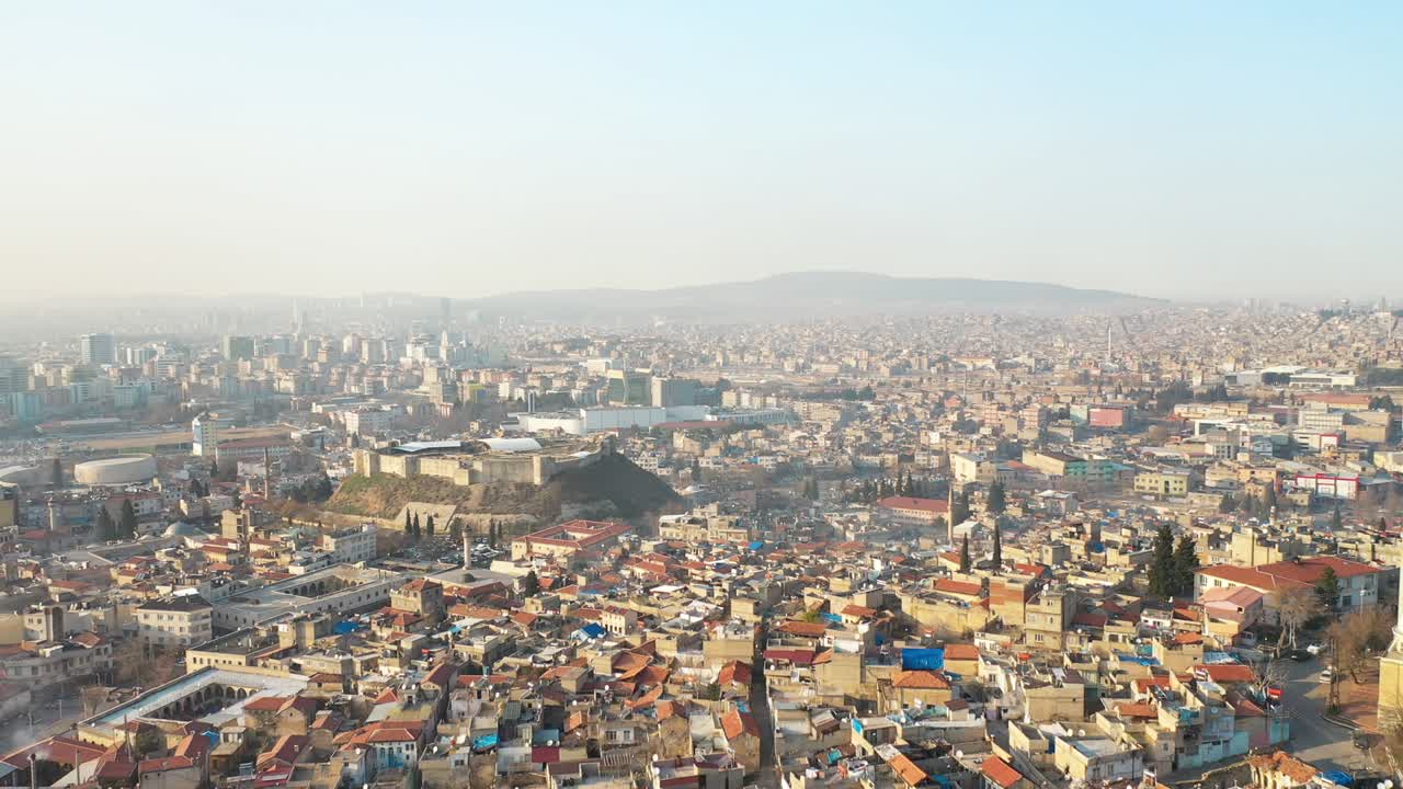 Vista aerea del paesaggio urbano di Gaziantep in Turchia. Filmato 4K in Turchia