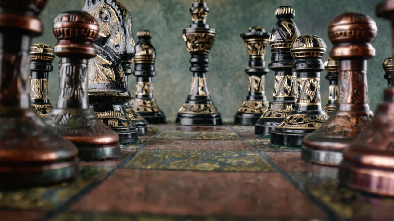 Vintage chess super macro close-up