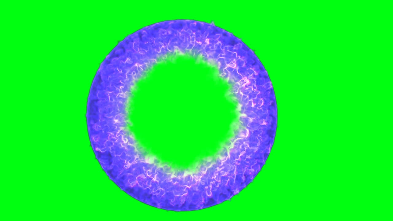 el fuego mágico azul se aísla en las imágenes de la pantalla verde.