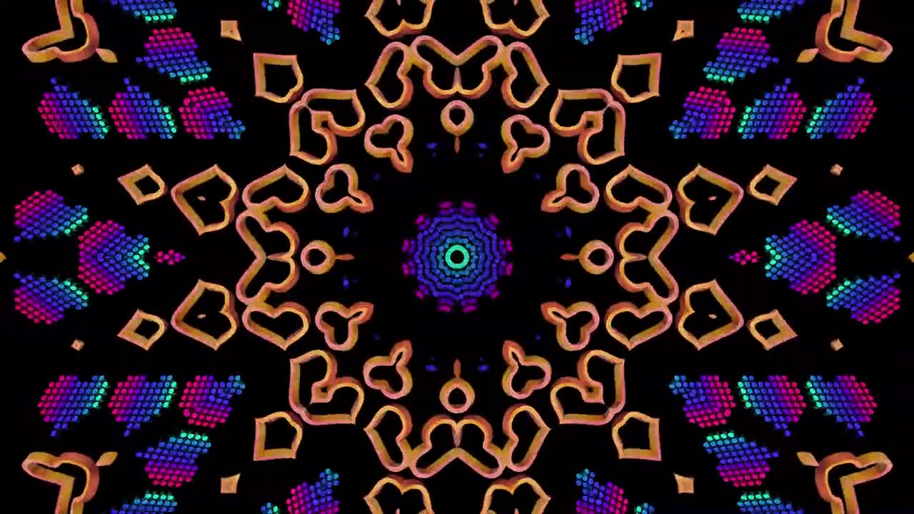 fondo de corazones de caleidoscopio de bucle vj